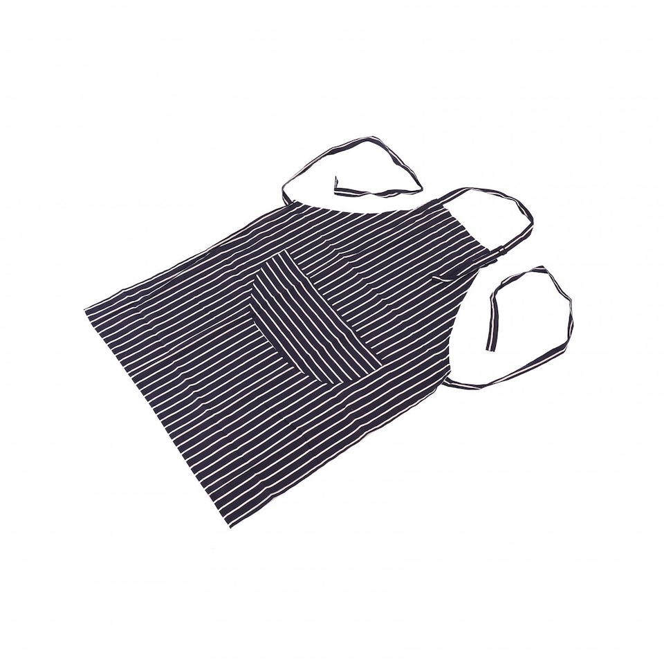 image 1 of Adult Cotton Blue & White Butcher Stripe Chef Apron with Pockets | Blue