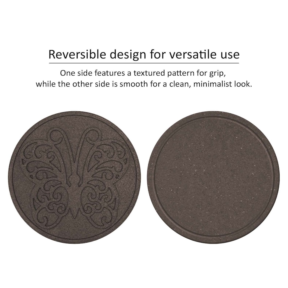 image 1 of Nicoman Round Brown Butterfly Stepping Stone - Pack of 2 | Brown | Bown | Pack of 2