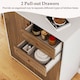 image 4 of COSTWAY Kitchen Sideboard Buffet Cabinet Coffee Bar Cabinet 2 Drawers Natural