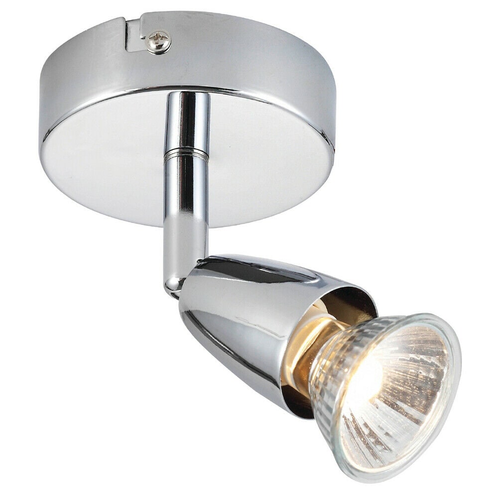 Loops LED Adjustable Ceiling Spotlight Chrome Plate Single GU10 Dimmable Downlight
