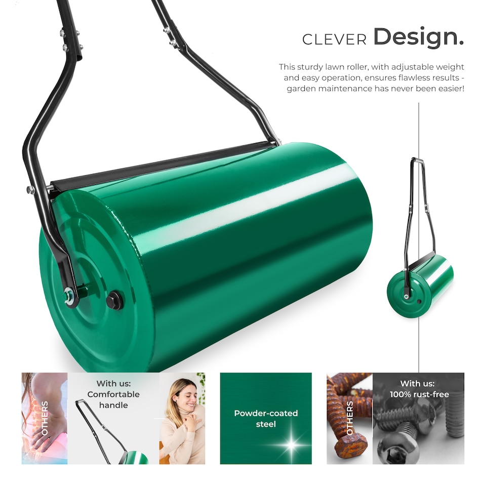 image 1 of Garden Roller - for lawn levelling, 60 cm wide, 31 cm diameter, padded handle