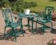 image 2 of Antique Effect Rose Design 2 Seater Bistro Patio Set Table UV-Stabilised PVC (Verdigris) | Green