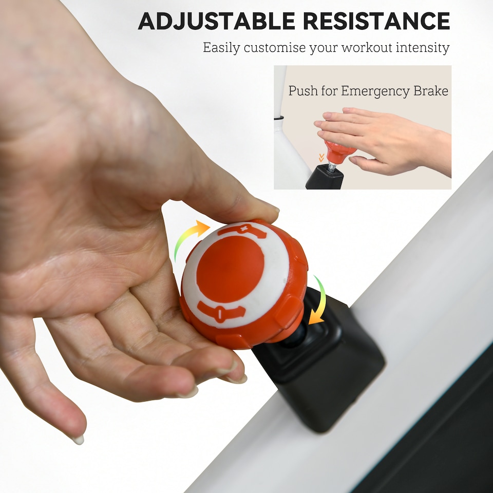 image 1 of HOMCOM 8kg Flywheel Exercise Bike with Adjustable Height, Resistance, White