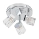 image 1 of ValueLights ValueLights Ritz Ice Cube Chrome IP44 Bathroom 3 Way Flush Ceiling Light & Bulbs | Chrome