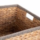 image 5 of Large Square Water Hyacinth With Grey Rope Border Storage Basket | Brown | Brown | L