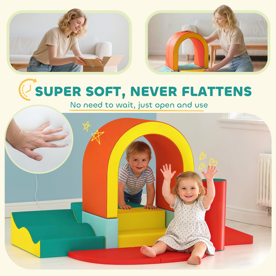 image 1 of AIYAPLAY Kids Soft Play Set, 10PCs Soft Play Equipment for Toddlers