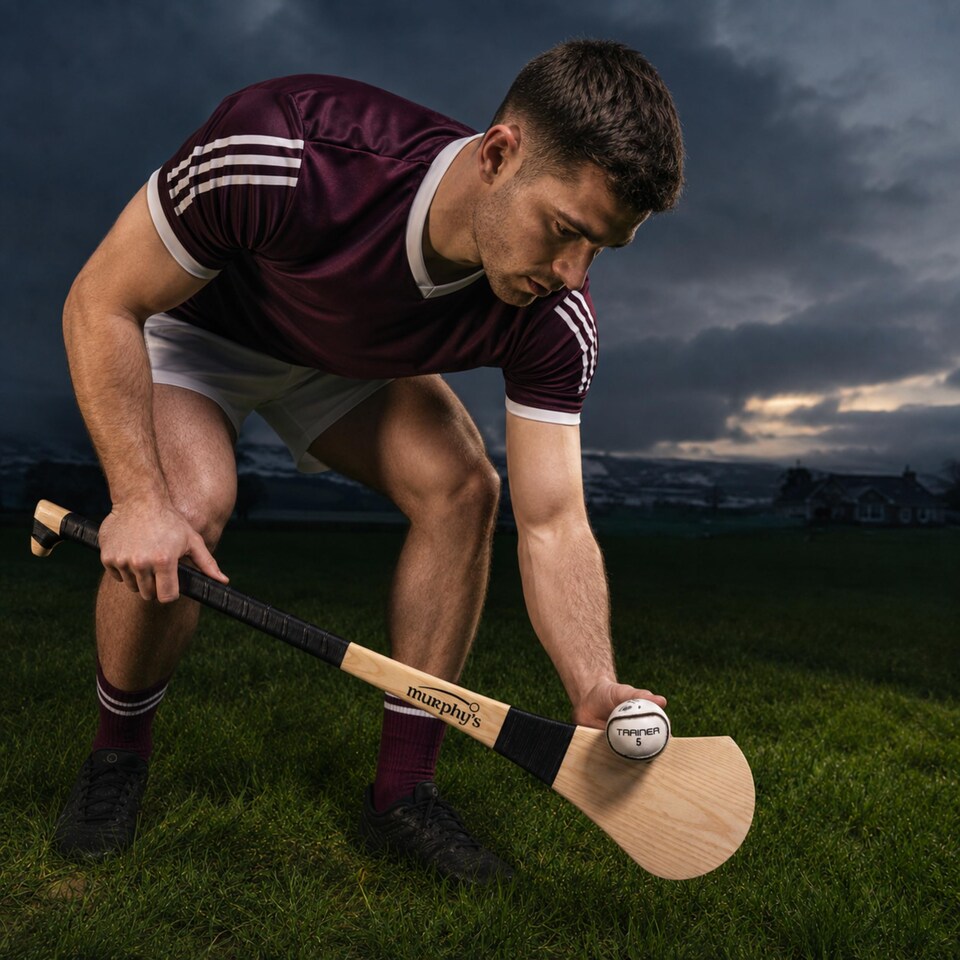 image 1 of Murphy's Gaelic Intro Ash Hurling Stick, Pre Gripped Hurley, Black, 30 Inch