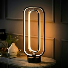 ValueLights Infinity Black Adjustable Revolving Integrated LED Table Lamp Black