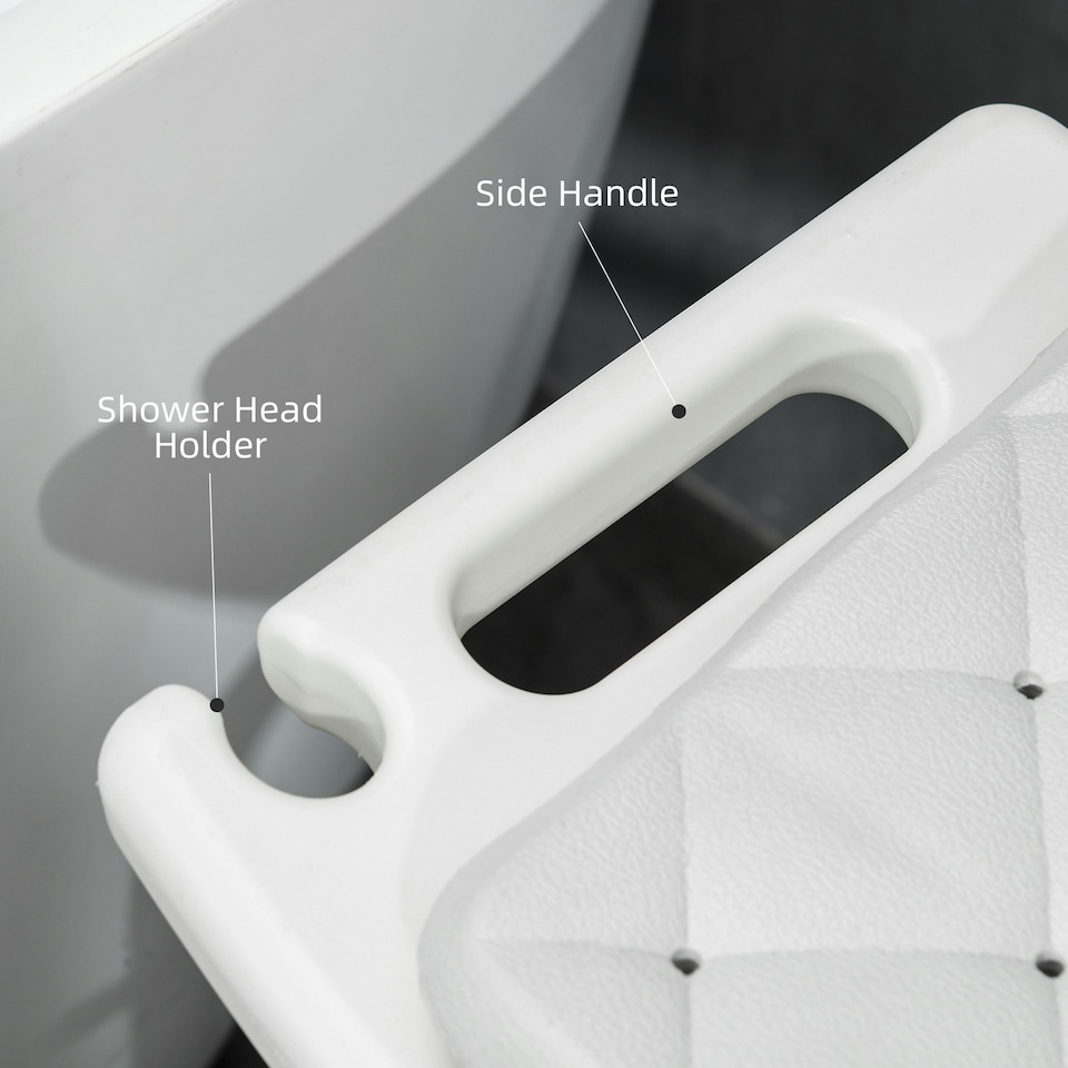 image 1 of HOMCOM Aluminium Shower Stool Adjustable Bath Stool for Senior Disabled Pregnant