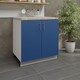 image 2 of JD Greta Adjustable Legs Kitchen Sink Unit 800mm Cabinet With Doors - Navy Blue Matt With Worktop