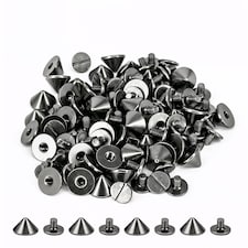 9.5 x 6mm Cone Spike Studs Screw Back for Leather Craft - 50pcs
