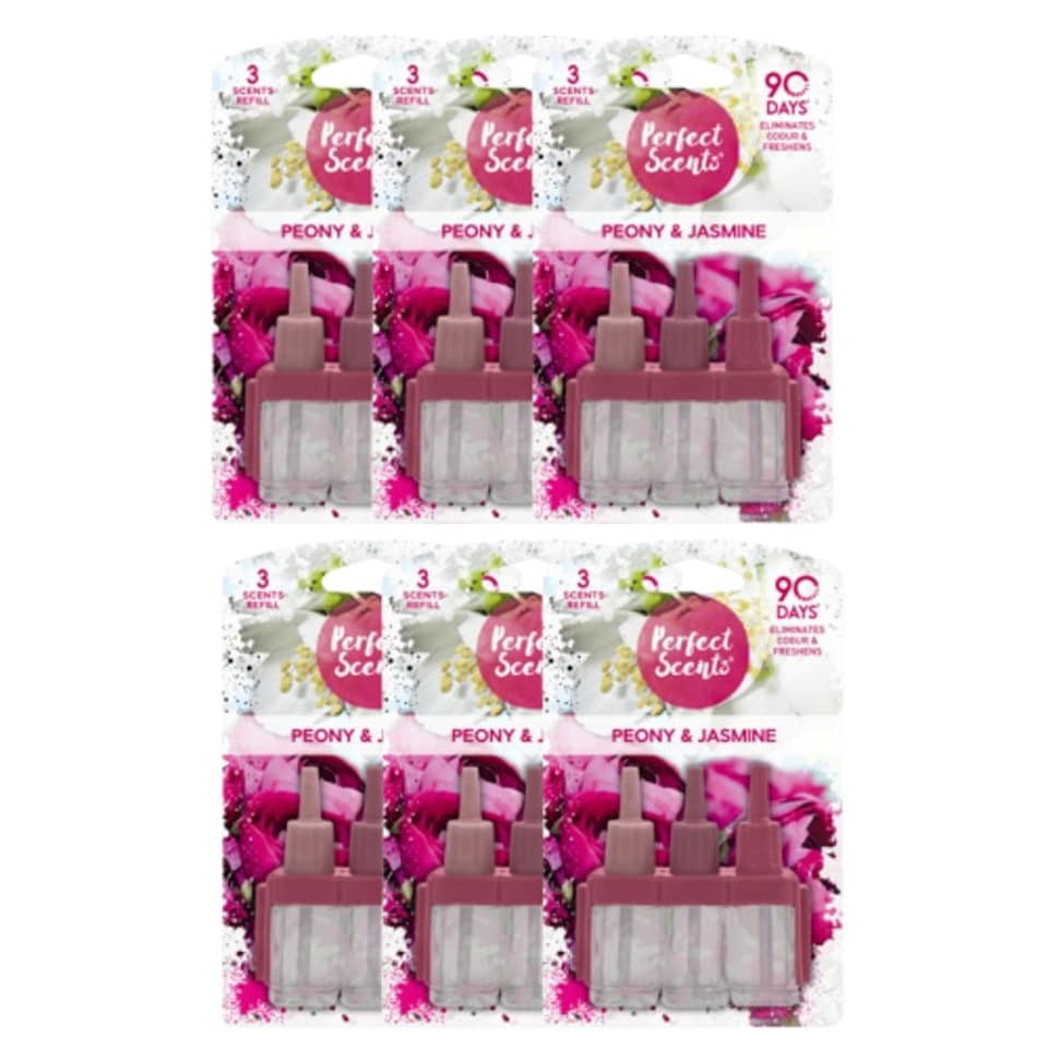 image 1 of Perfect Scents Peony and Jasmine Air Freshener Refill 3 Pack 20ml | Pink | 3 - Pink | 3