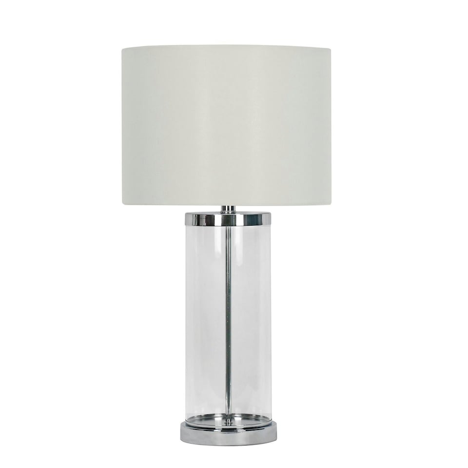 image 1 of Adelia Polished Chrome & Glass Table Lamp Chrome