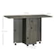 image 3 of HOMCOM Folding Dining Table, Drop Leaf Table With Storage Drawers Grey