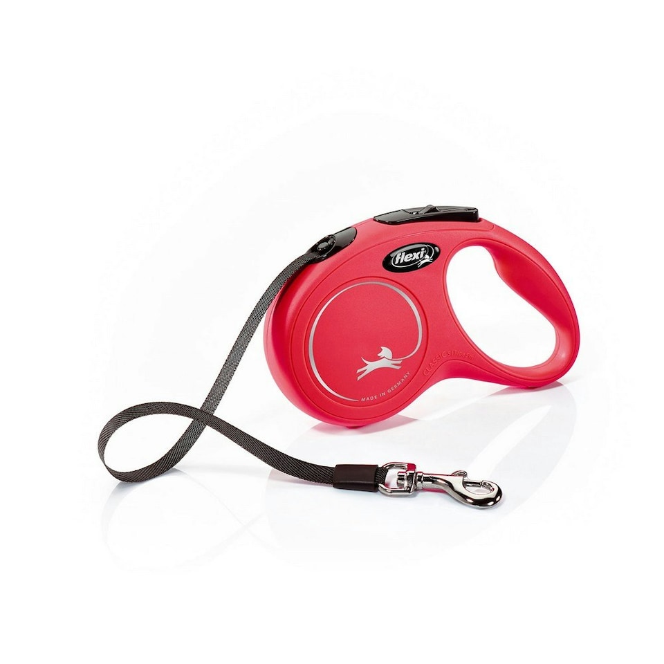 Flexi New Classic Tape Large Retractable Dog Lead - Red - 8m