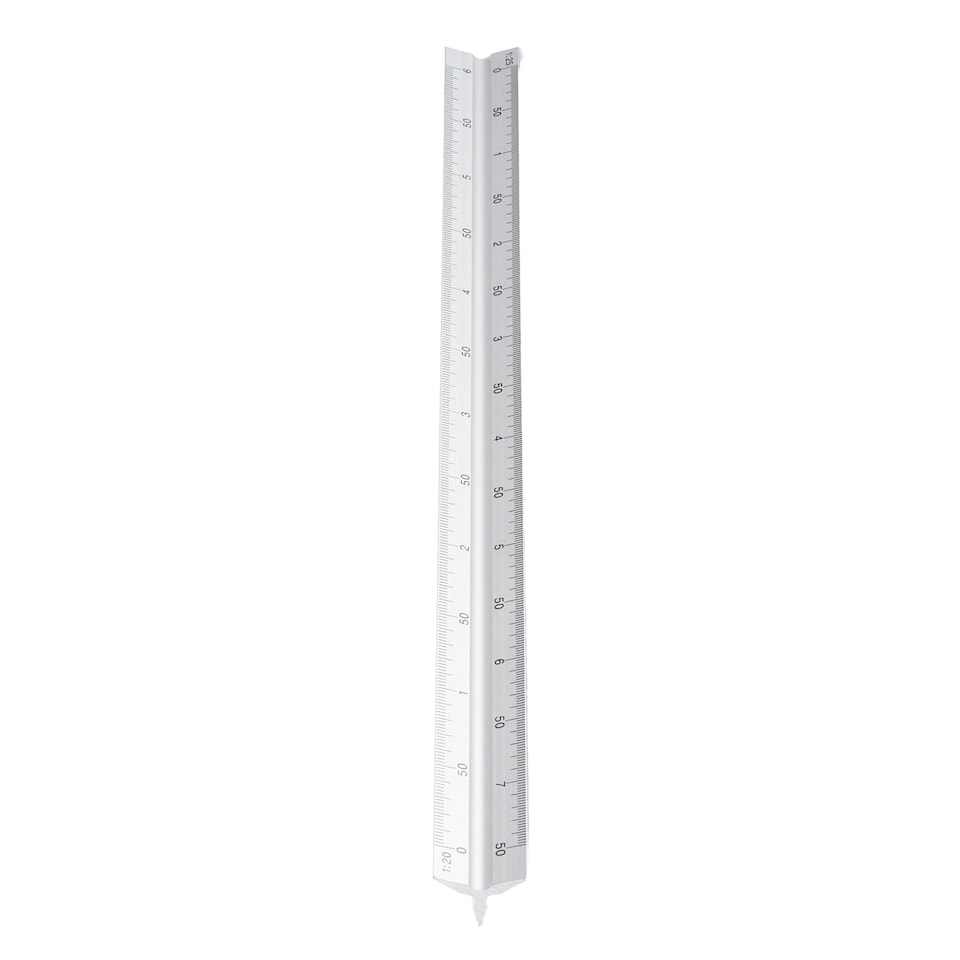 image 1 of XD Collection Triangle Aluminium Ruler - Silver - One Size