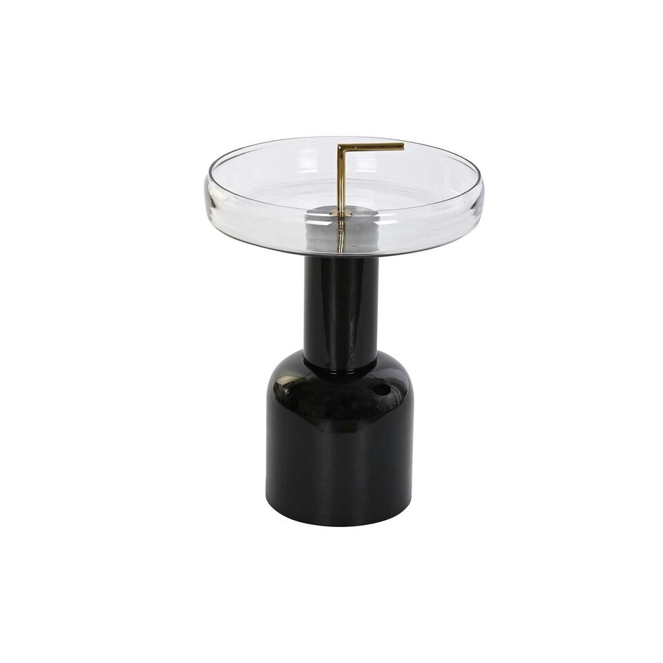image 1 of Side table DKD Home Decor Crystal Black Transparent Iron 41 x 41 x 57 cm N/A
