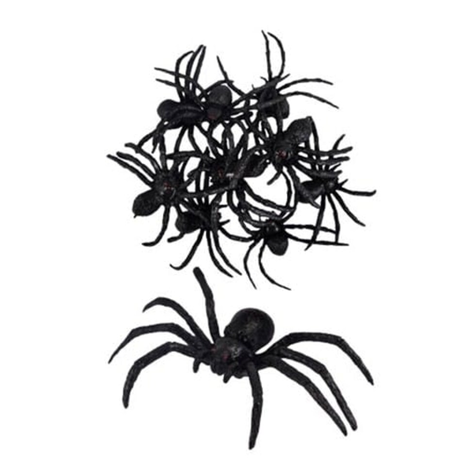 Halloween Black Spiders 8cm - Pack of 9