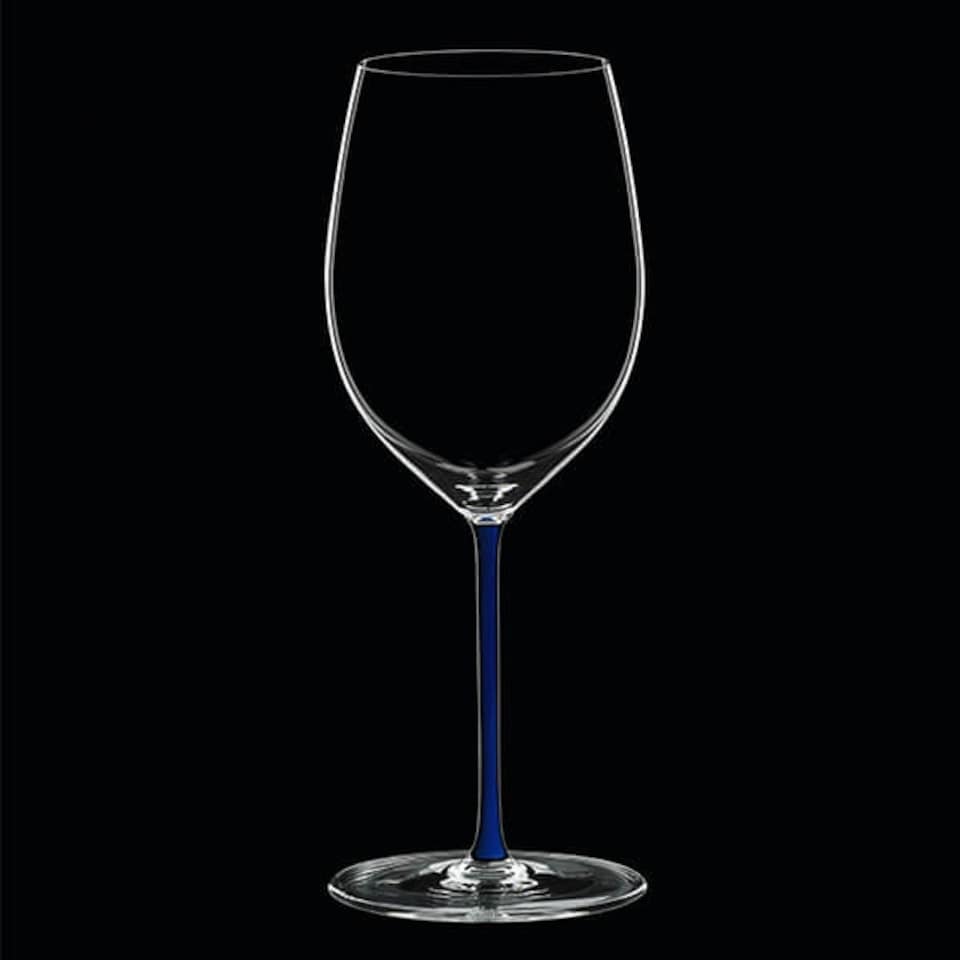 image 1 of Riedel Hand Made Fatto A Mano Cabernet/Merlot Wine Glass Dark Blue