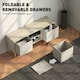 image 4 of HOMCOM Modern TV Cabinet Stand w/ Shelves & Drawers, Bedroom Natural