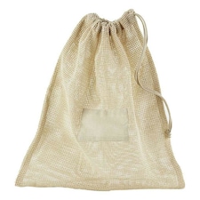 Westford Mill Mesh Organic Cotton Drawstring Bag - Natural - XS | Cream | XS