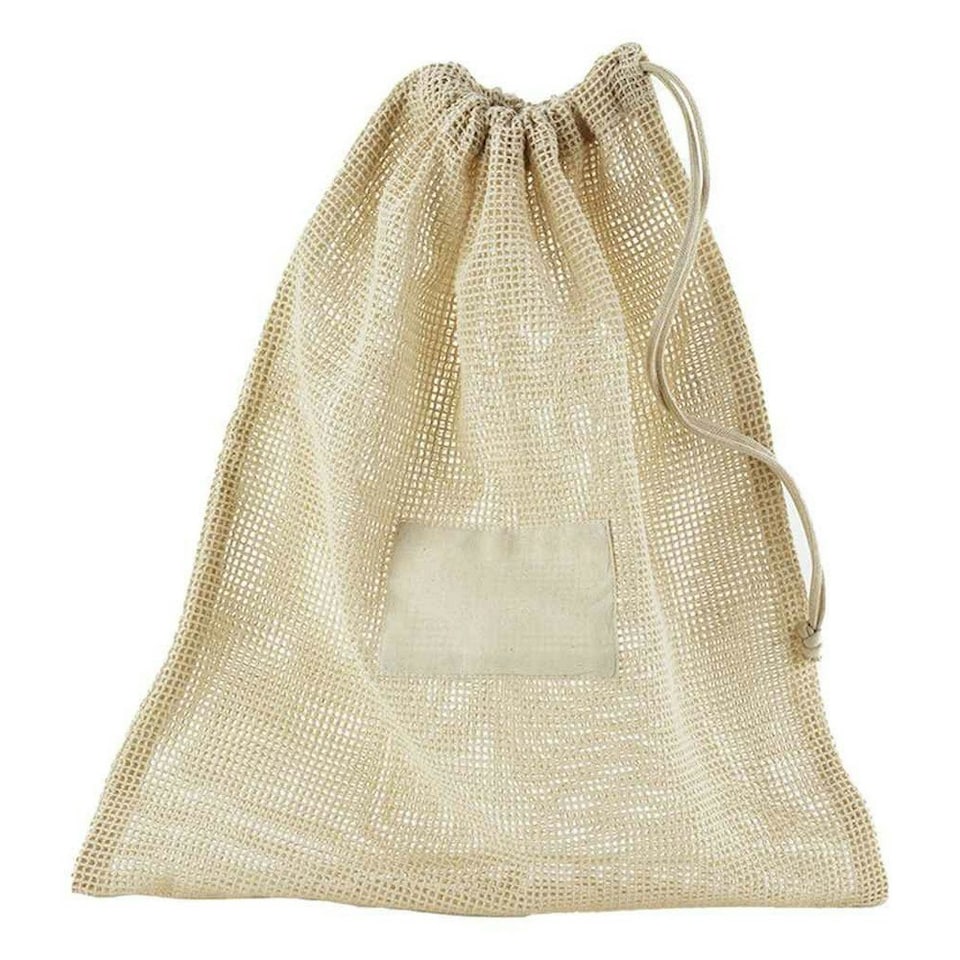 Westford Mill Mesh Organic Cotton Drawstring Bag - Natural - XS | Cream | XS