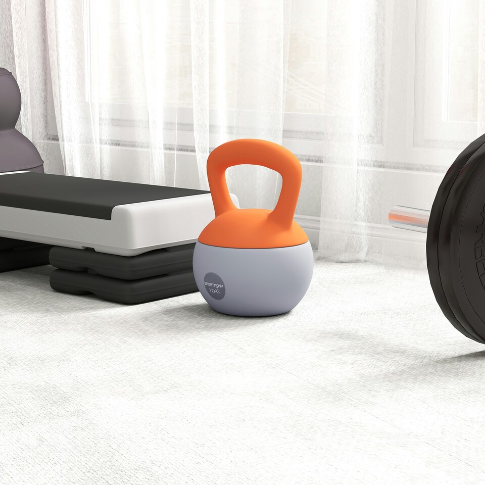 image 1 of SPORTNOW Kettlebell with Soft Body and Non-Slip Handle Orange | 12