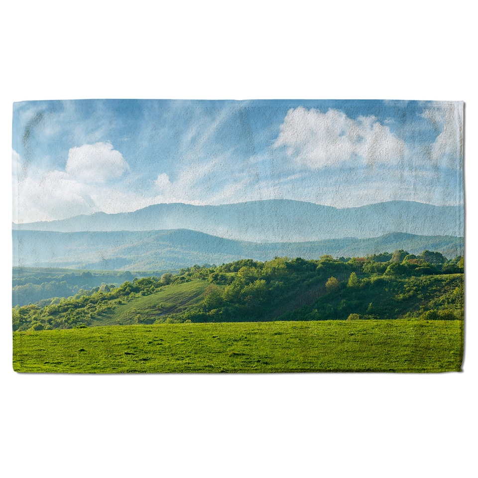 image 1 of panorama of beautiful countryside of romania Designer Bath Towel | Multi