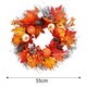 image 2 of Living and Home Autumnal Halloween Door Decorative Wreath Maple Pumpkin
