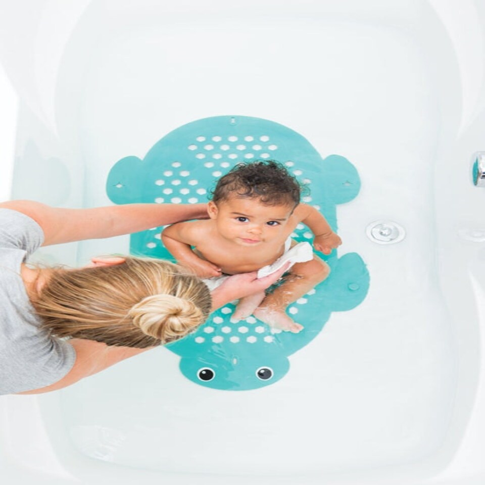 image 1 of Infantino 2-in-1 Bath Mat & Storage Basket Turtle