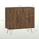 image 7 of HOMCOM Sideboard Storage Cabinet with Luxurious Steel Lines Steel Legs Brown Brown
