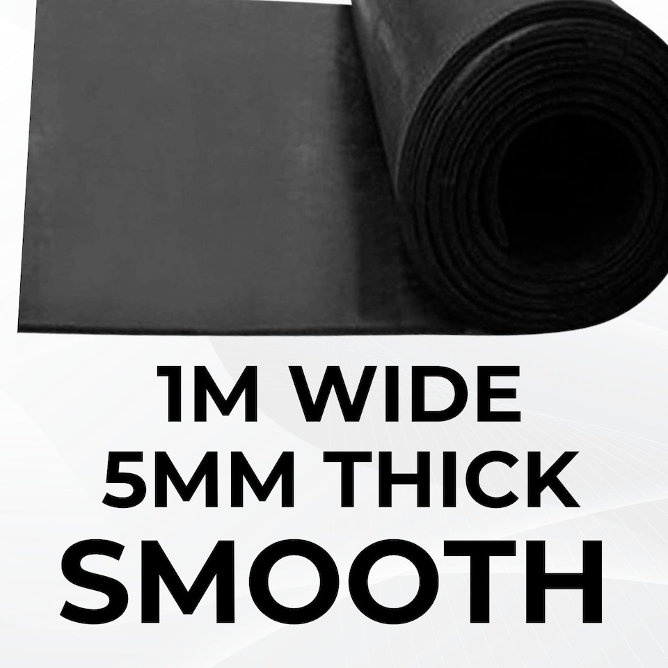image 1 of Rubber Flooring Matting - 1m x 1m x 5mm - Smooth - Workshop Garage Shed Van Non-Slip