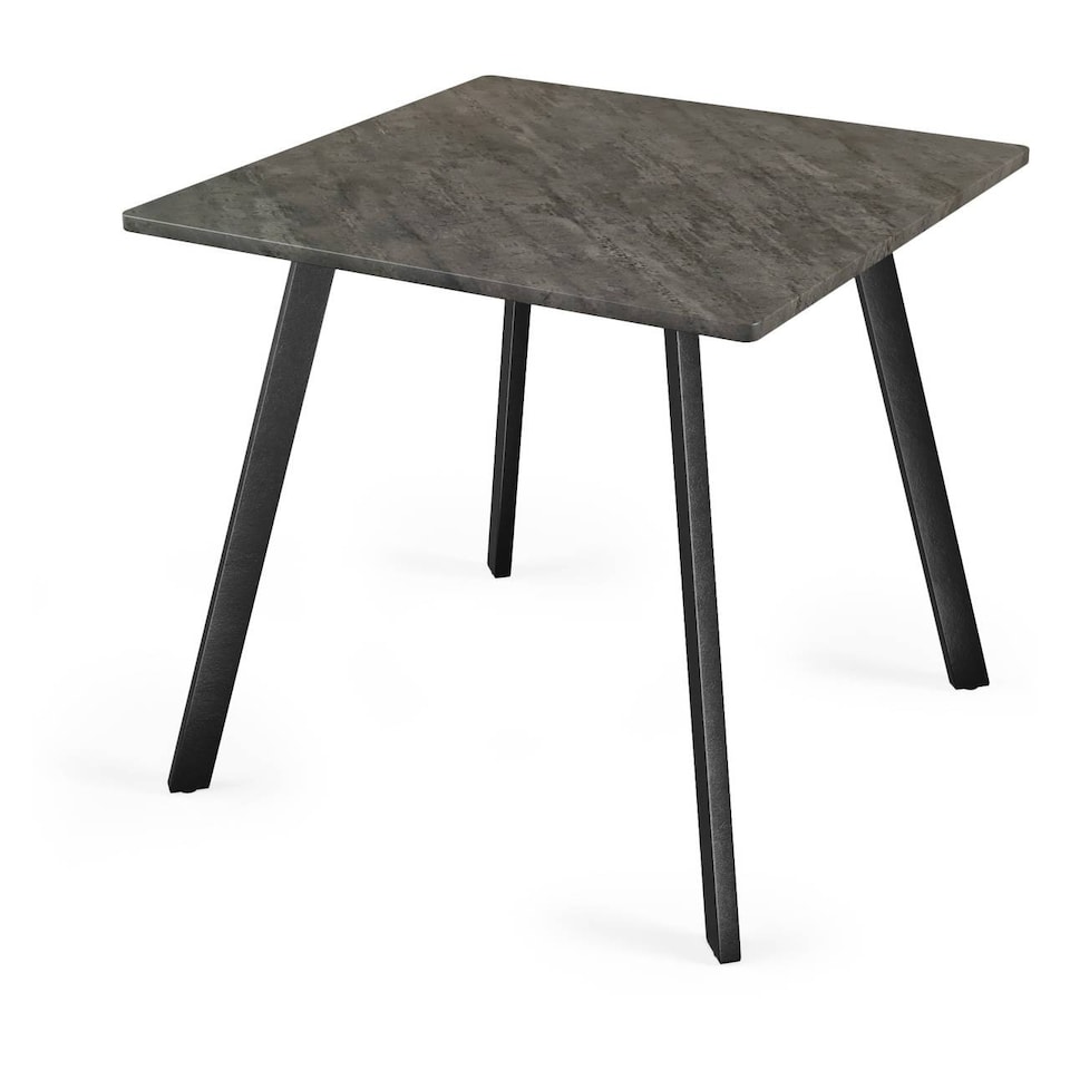 image 1 of 80cm Square Dining Table with Flat Metal Legs | Grey | 1
