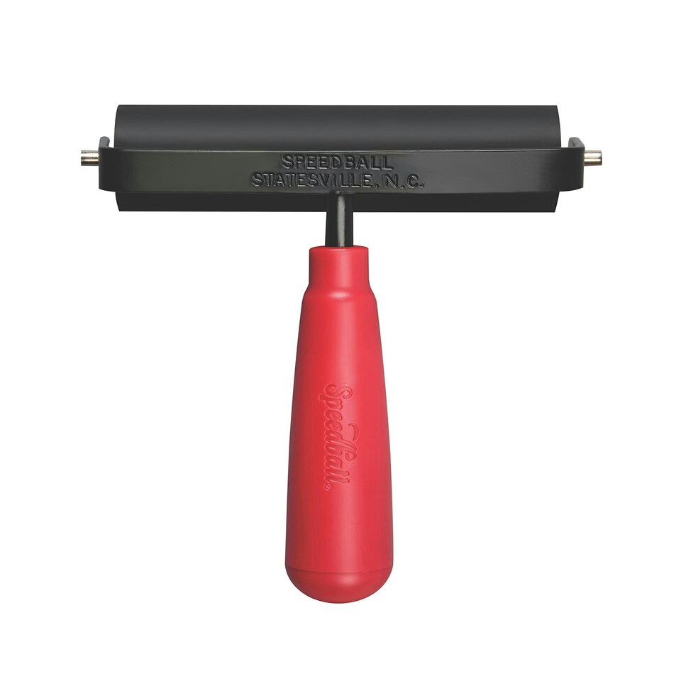 4" Deluxe Hard Rubber Brayer- HD Steel Frame - Wooden Core