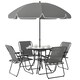image 1 of Outsunny 6 Pieces Garden Furniture Set with Parasol, Folding Chairs, Cream 