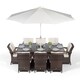 image 1 of Arizona Rectangle 8 Seat Rattan Dining Set Ice Bucket Drinks Cooler | Brown | Brown