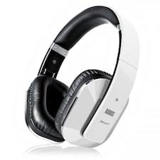 Bluetooth Wireless Over Ear AptX Low Latency NFC Headphones with Mic, Custom App For Easy EQ Sound Control, Warm Rich Bass, Comfort Design - August EP650 | White