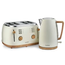 VonShef 3000W Kettle and 1500W Toaster Bundle Set Cream