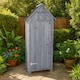 image 3 of JSH Bideford Tall 180cm Wooden Garden Storage Shed Unit with Pitched Roof - Grey