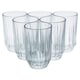 image 1 of 350ml Tall Drinking Glasses Tumblers Water Spirits Cordial Juice Milk Set of 6