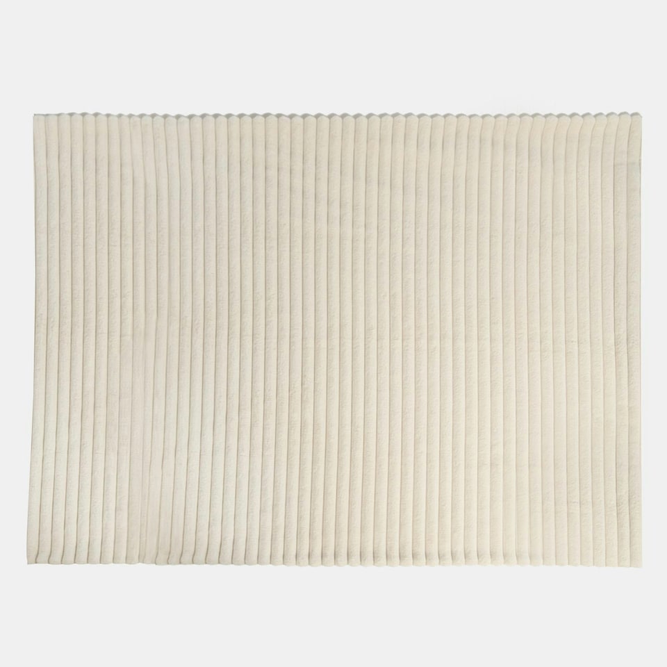 image 1 of OHS Faux Fur Rib Fleece Blanket, 125x150cm - Natural