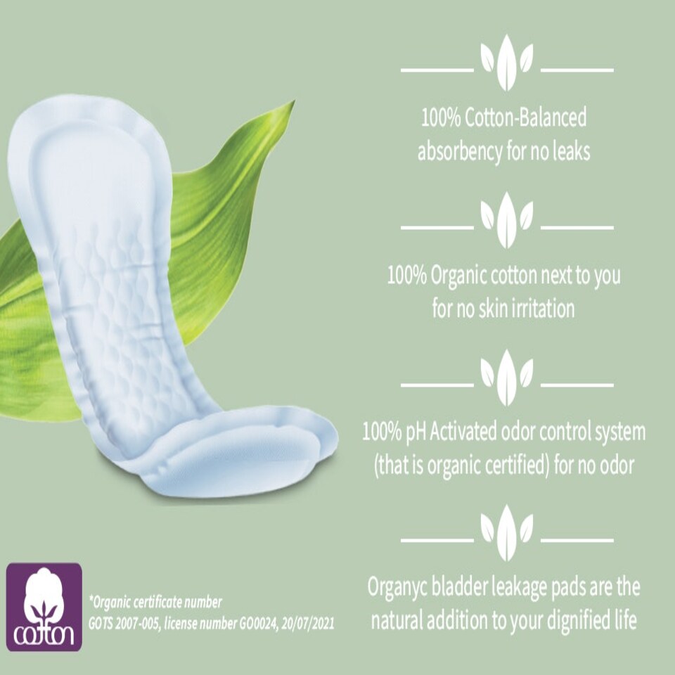 image 1 of Organyc Ultra Thin Incontinence Liners - 96 Liners Total (4 Packs of 24)