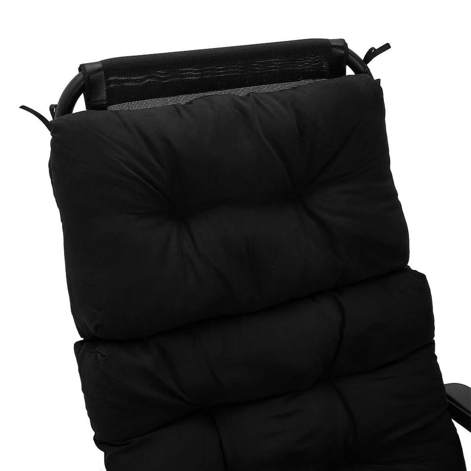 image 1 of Living and Home Adirondack Patio Chair Cushion, 130x55cm, Black