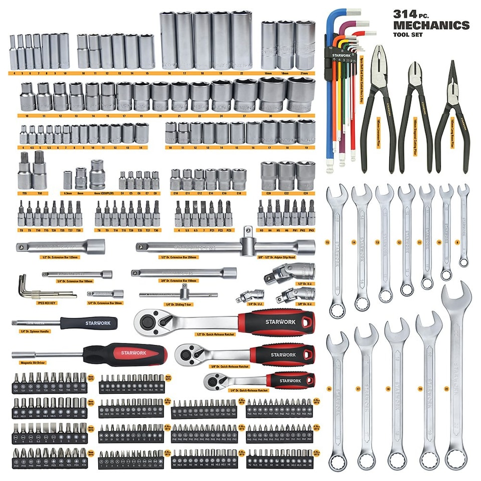 image 1 of STARWORK True Mechanic 314 Piece Mechanics Tool Set