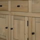image 5 of Panama Sideboard 3 Door 3 Drawer Solid Pine Wood Waxed Oak Finish
