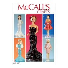 McCall's 7520 Paper Sewing Pattern – Doll Clothes, Size Fits 11.5 Inch Doll, Easy