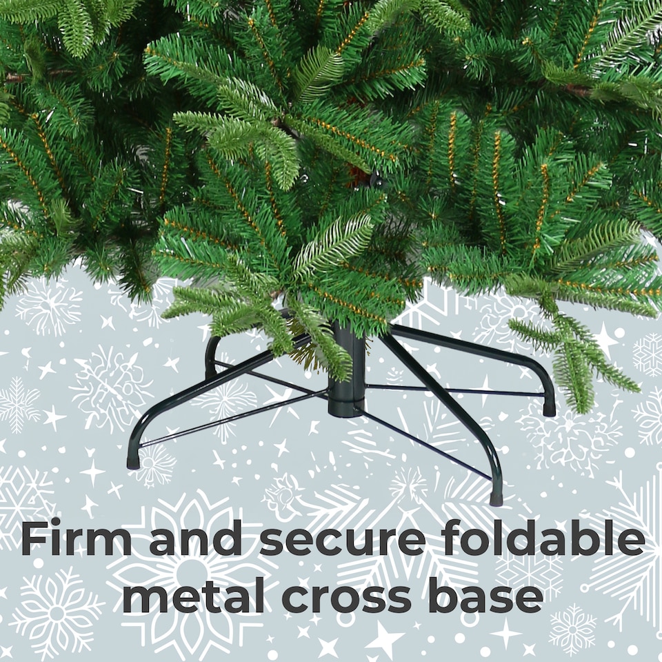 image 1 of Neo 7 Foot Artificial Green Natural Spruce Grandis Fir Real Realistic Look Shape Xmas Christmas Tree | Green | 7ft