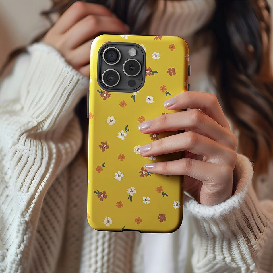image 1 of Mustard Floral Phone Case | Multi | iPhone 12 Mini
Tough | iPhone 12 Mini
Tough