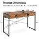 image 3 of COSTWAY Computer Desk Wooden Writing Workstation Coffee Brown