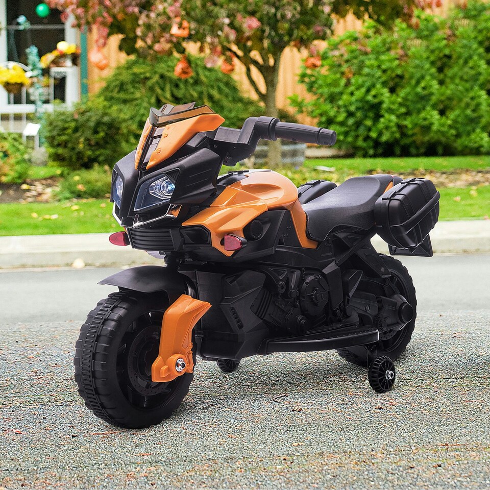 image 1 of HOMCOM Kids 6V Electric Motorcycle Ride-On Toy Battery 18 - 48 months Orange